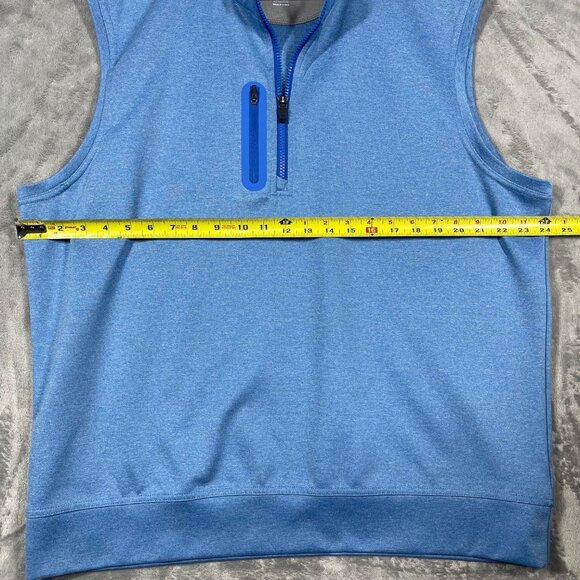 Johnnie-O Men's Liberty Denny PREP-FORMANCE Quarter-Zip Vest Blue Mens XL - Picture 4 of 8